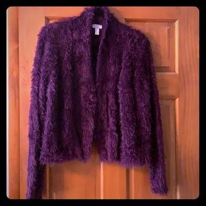 LOGO by Lori Goldstein soft plush cardigan